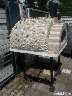 Cuptor mobil traditional cu vatra pe lemne pentru pizza, paine - imagine 6