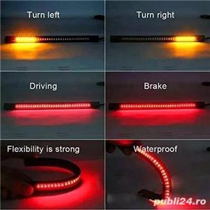 Banda LED Stop si Semnalizare Moto, Motocicleta, Scuter, ATV – 48 LED-uri Flexibila - imagine 5