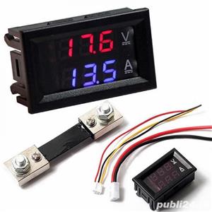 VOLTMETRU si AMPERMETRU auto 0-100V 0-50A 0-100A 100 V 50 A 100 A cu SUNT schema digital ELECTRONIC 