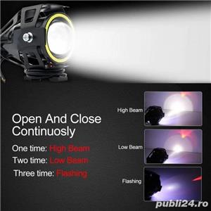Proiectoare led moto angel eyes cree cu leduri ceata proiector motocicleta atv off road trotineta u7 - imagine 8