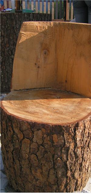 Mese, scaune din lemn masiv, rustice, buturugi. - imagine 5