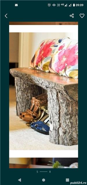 Cuiere, rafturi, lustre, veioze și mese rustice din lemn Rustic - imagine 4