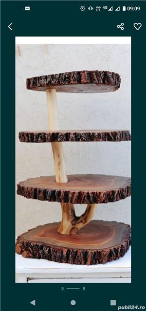 Cuiere, rafturi, lustre, veioze și mese rustice din lemn Rustic - imagine 2