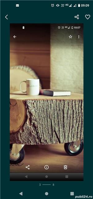 Cuiere, rafturi, lustre, veioze și mese rustice din lemn Rustic - imagine 5