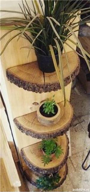 Cuiere, rafturi, lustre, veioze și mese rustice din lemn Rustic - imagine 10