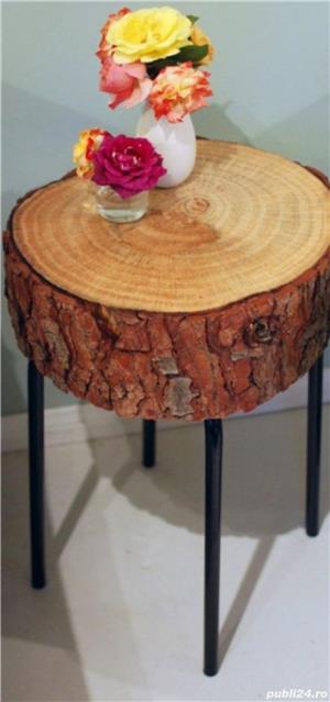 Cuiere, rafturi, lustre, veioze și mese rustice din lemn Rustic - imagine 6