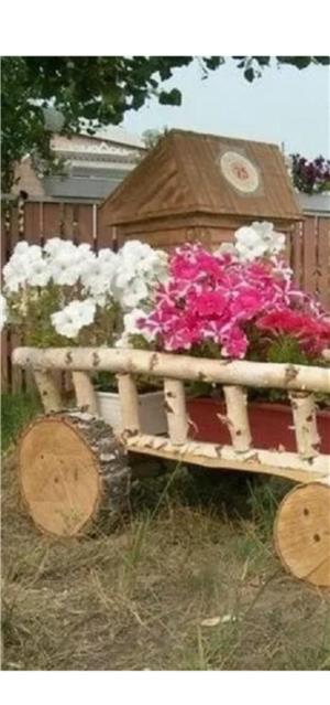 Scaune rustice pentru gradina locuinței. - imagine 3