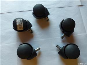 Role pentru scaune de birou, negre, set 5 buc