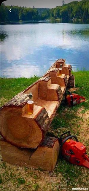 Banca de gradina, șezlong, măsuțe din lemn,unicate.