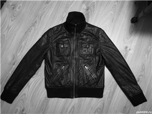 Jacheta piele Mustang, negru, masura S, impecabila