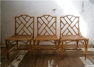 Scaune vechi anii '70 din bambus si ratan DAL VERA Italy (Mid Century)