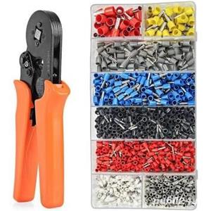 Cleste pentru sertizat pini electrici 0.25-10mm + pachet 800 buc pini terminali 