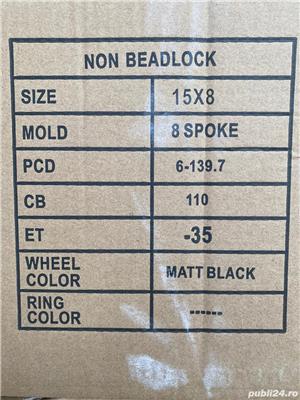 Jante din tabla off-road 15x8J 6x139.7 ET -35 Culoare Negru Mat - imagine 4