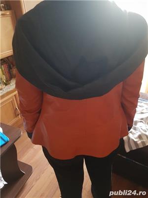 Geaca piele cu gluga - imagine 2