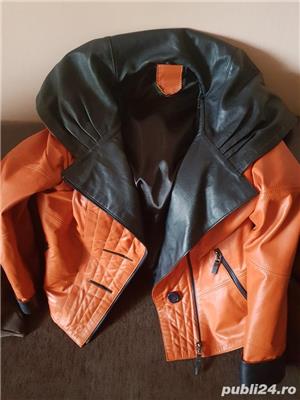 Geaca piele cu gluga - imagine 6
