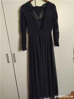 Rochie lunga eleganta bleumarin - imagine 2