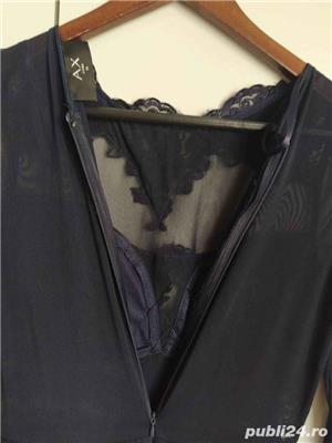 Rochie lunga eleganta bleumarin - imagine 3