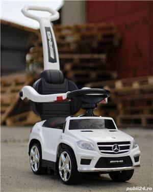 Masinuta cu maner pentru copii 3 în 1 Mercedes GL63 6V White