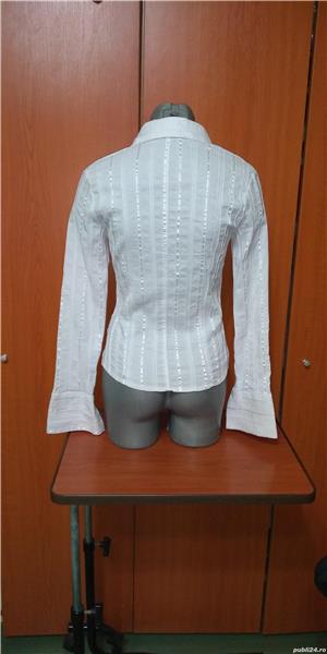 Camasa Dama, alba deosebita, decoltata si cambrata, maneci lungi - imagine 4