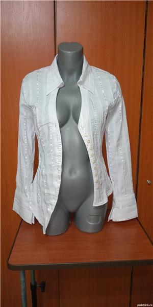 Camasa Dama, alba deosebita, decoltata si cambrata, maneci lungi - imagine 5