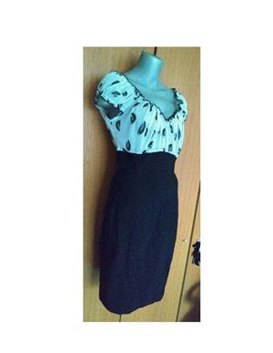 Rochie RedHerring negru-gri sexy , mulata, transparenta, M, UK - imagine 2