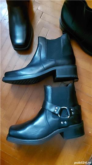 Cizme și bocate, botine Harley din piele naturală 100% - imagine 2