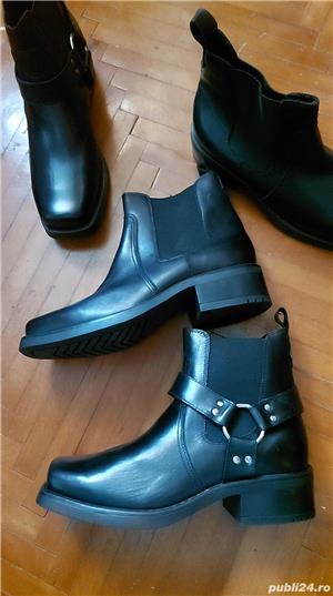 Cizme și bocate, botine Harley din piele naturală 100% - imagine 4