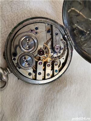 Ceas de buzunar din argint funcțional  - imagine 4