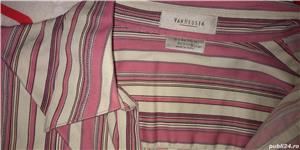 Bluza/Camasa VANHEUSEN ,cu dungi alb-roz , maneci 3/4 , UK - imagine 8