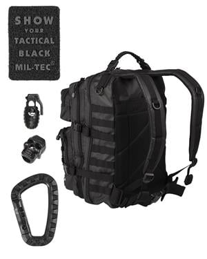    www autenticshop ro RUCSAC MILITAR MIL-TEC TACTICAL BLACK Marime L 36 litri Negru  - imagine 1