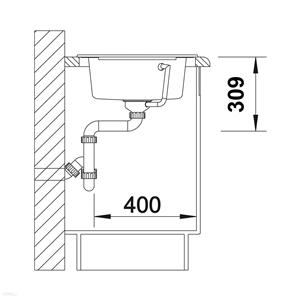 Chiuveta ovala bucatarie neagra din granit Blanco, cu picurator, noua,  780*500 cm - imagine 3