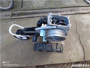 Cutie de viteze-transmisie+roti cauciuc+suport motor motosapa-motocultor - imagine 3