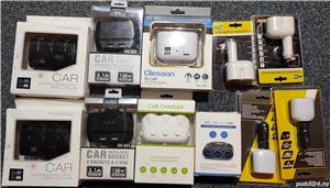 11 buc. incarcatoare auto USB, triplu bricheta, doar 220 RON