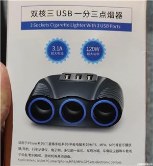 11 buc. incarcatoare auto USB, triplu bricheta, doar 220 RON - imagine 4