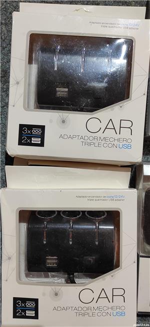 11 buc. incarcatoare auto USB, triplu bricheta, doar 220 RON - imagine 5
