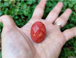 Inel Coral fatetat si Argint 925 - IN989 - inel rosu, cadou romantic, cadou sotie - imagine 4