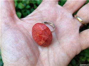 Inel Coral fatetat si Argint 925 - IN989 - inel rosu, cadou romantic, cadou sotie - imagine 3