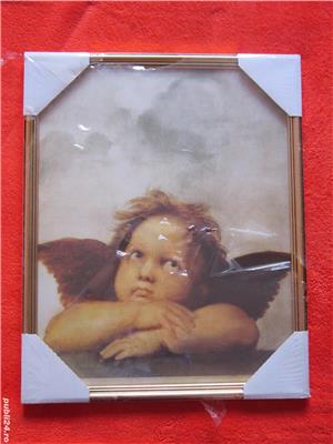 cadou rar Inger de Rafael din Madonna Sixtină tablou rama lemn,sigilat - imagine 4