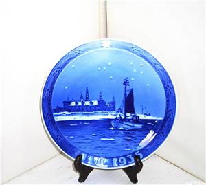 Farfurie de perete 1935, portelan, Christmans Plate - design Ch. Benjamin-Olsen, Royal Copenhagen - imagine 3