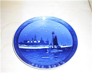 Farfurie de perete 1935, portelan, Christmans Plate - design Ch. Benjamin-Olsen, Royal Copenhagen - imagine 6