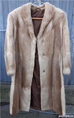 Haină Lungă din blană naturală de Nutrie femei  ( palton damă vulpe cojoc nurcă piele iepure oaie )