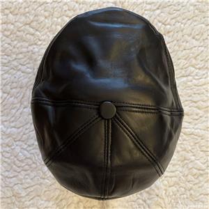 Basca neagra barbati femei piele blana protectie ceafa urechi reglabila sapca stil clasic retro - imagine 9