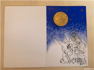 Felicitare medalie Crăciun religios 2005, cupru, Monetăria Statului, BNR