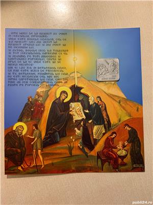 Felicitare medalie Crăciun religios 2010, aliaj de cupru, Monetăria Statului - imagine 2