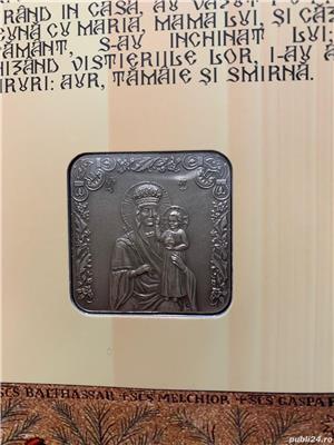 Felicitare medalie Crăciun religios 2010, aliaj de cupru, Monetăria Statului - imagine 6
