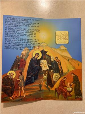 Felicitare medalie Crăciun religios 2010, cupru aurit, Monetăria Statului, BNR, 
