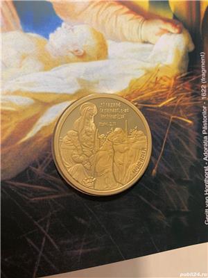 Felicitare medalie Crăciun religios 2011, cupru, Monetăria Statului, BNR