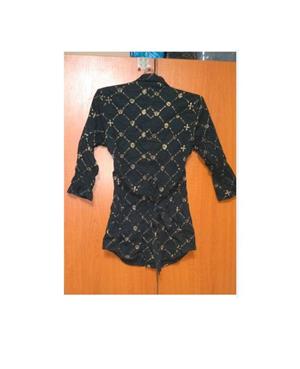 Camasa/ Bluza Rocawear cu nasturi si cordon neagra cu auriu , UK - imagine 2