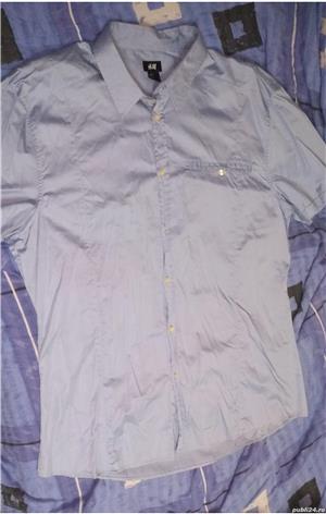 Camasa barbateasca H&M blue cu maneca scurta , buzunar, M-L - imagine 4