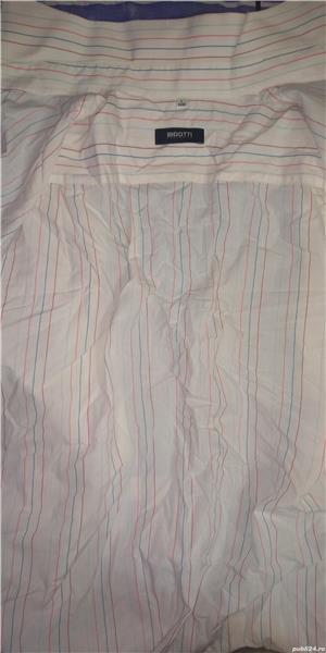 Camasa Bigotti Exclusive UK, alba cu dungi fine rosii-albastre - imagine 4